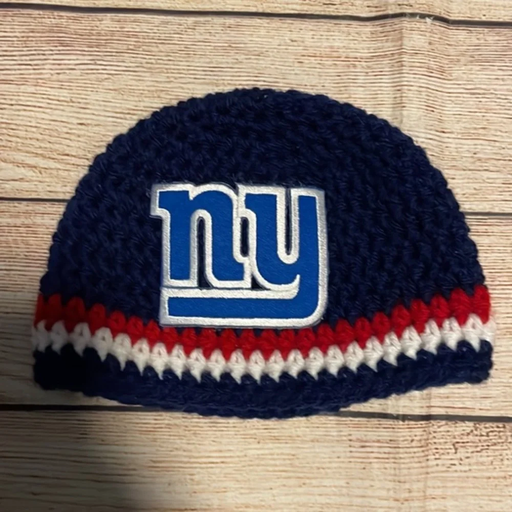 Handmade NY Giants Beanie Hat and Diaper Cover Set 🏈